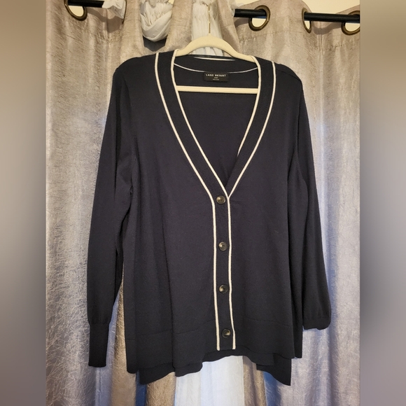 Lane Bryant Navy Button Down Sweater 22/24 - Picture 1 of 7
